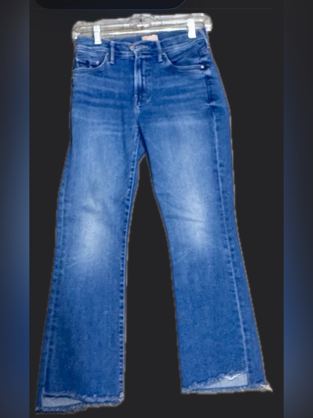 Mother Blue Flare Jeans With Subtle Fade
